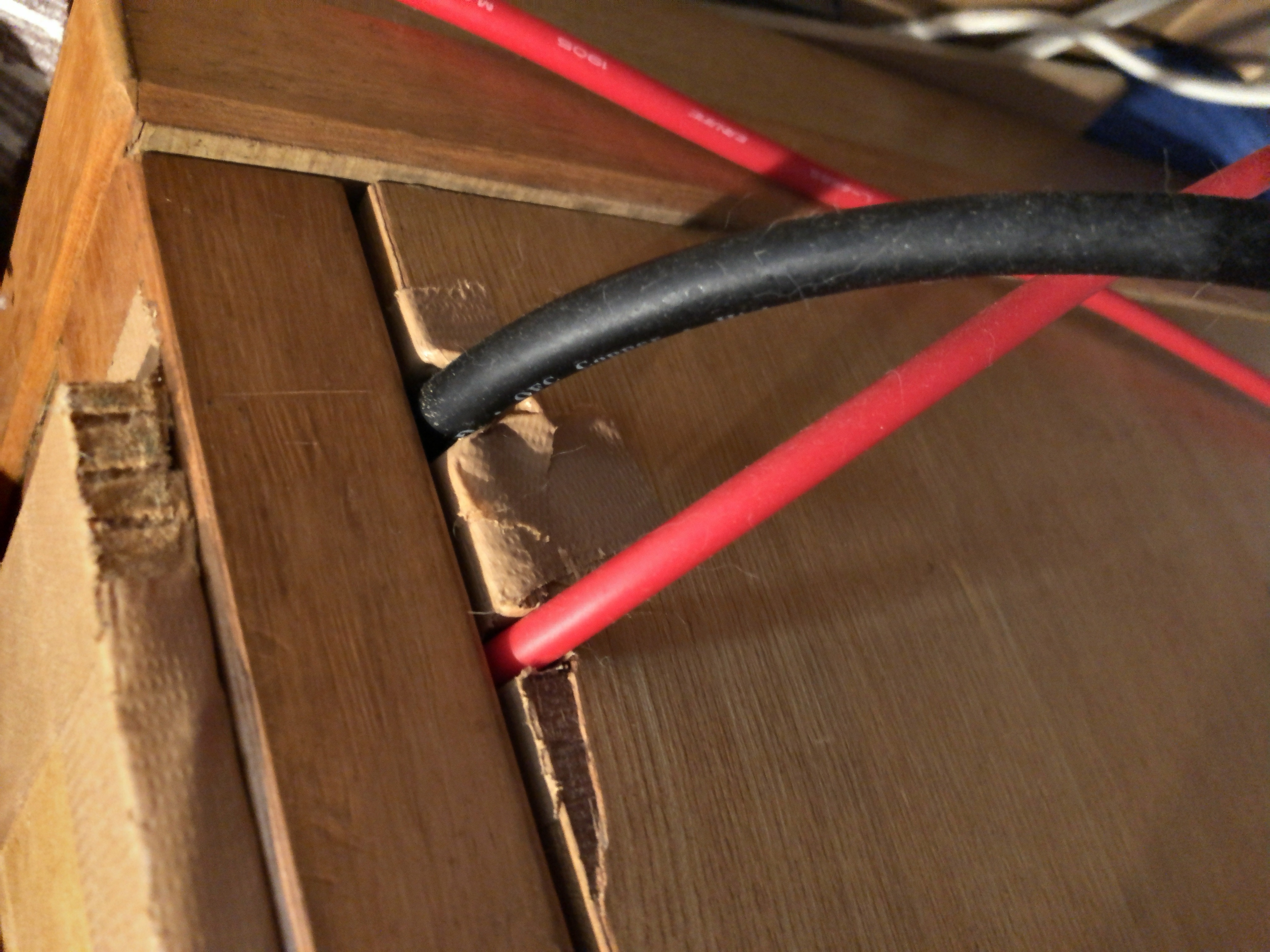 Holes drilled for cables
