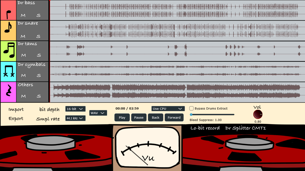 Dr splitter CMT1 (Beta) GUI Interface Artwork
