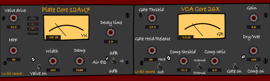 Plate core 12AU7 VCA core 26x GUI Interface Artwork